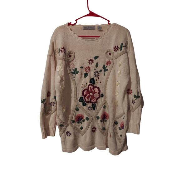 Maggie Lawrence Sweaters - Vintage Maggie Lawrence Collection 14/16 w/Beading, Embroadery, Ribbon Sweater